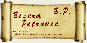Bisera Petrović vizit kartica